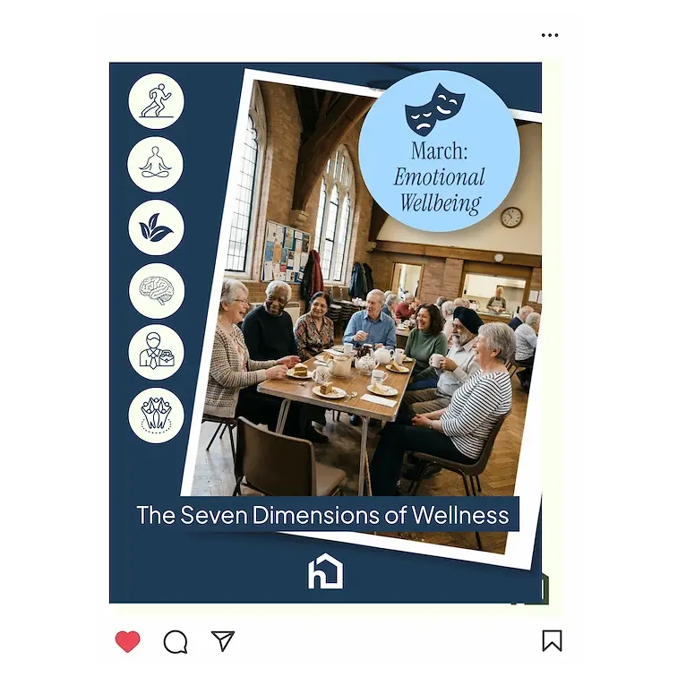 Social media post for a care provider featuring a wellness campaign