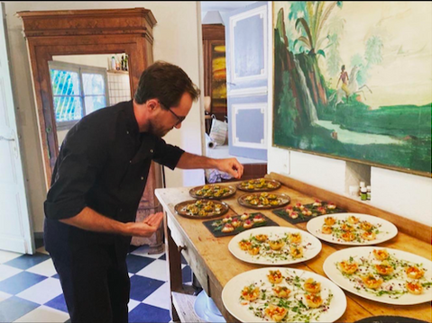 chef preparing canapes, wedding catering french riviera