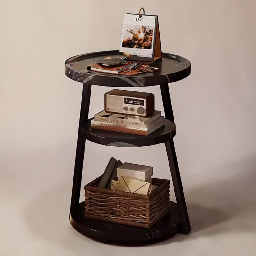 Nordic Multi-Tier Round Side Table Wood Coffee Table