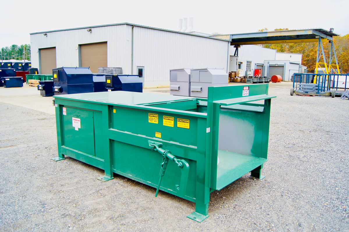 Green RP-300 stationary trash compactor