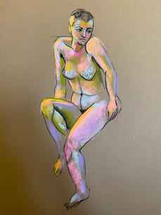 Emilie. Soft pastel on paper. A2. 2021.