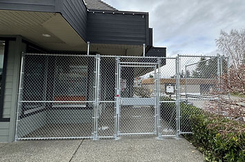 Chainlink panels and gate with panic bar