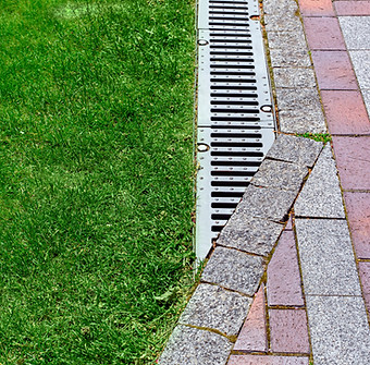 Drainage dans un jardin