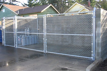 Chain link fence gates for garbage areas