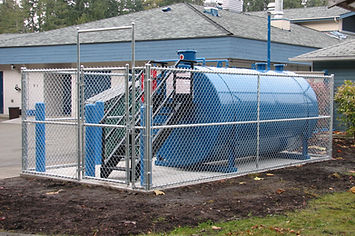 chain link fence around fuel tanks
