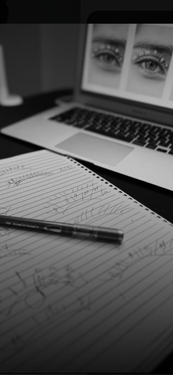 Writting on a notebook