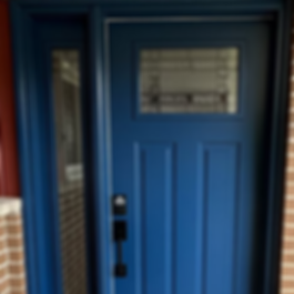 Blue entry door