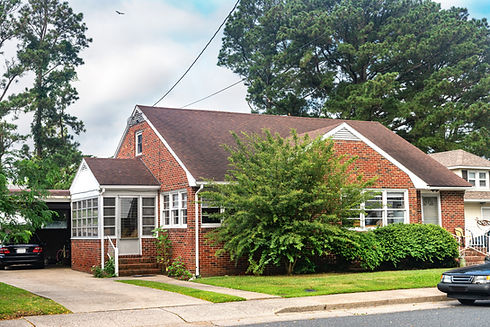 small nice brick house in a village near the atlantic ocean