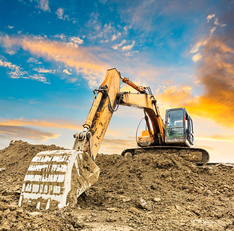 Excavatrice sur un chantier