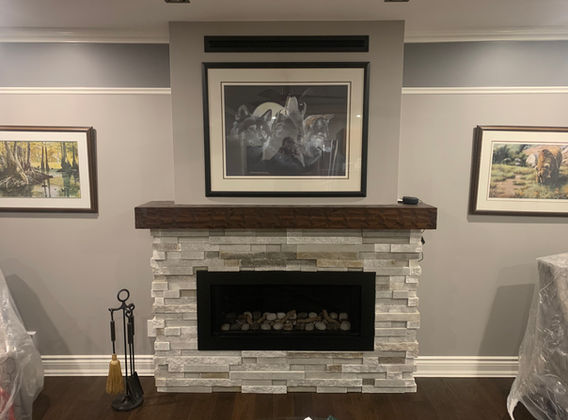 Brickwork and Mantel on Fireplace install
