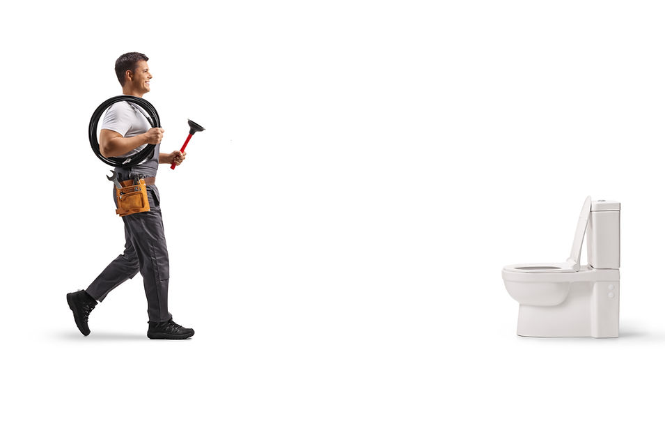 Plombier allant drainer des WC