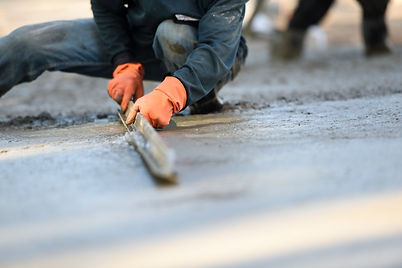 Occupation by the construction workers poured concrete.