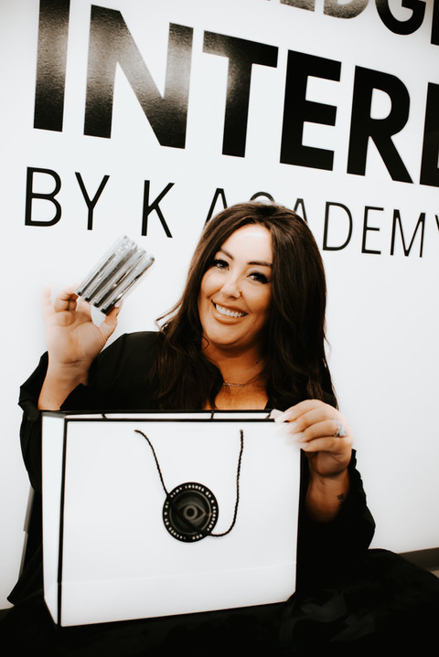 Kaitlin showcasing her products