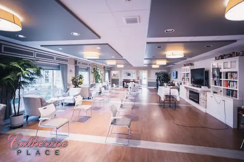 Catherine's Place leisure room with spaced seating