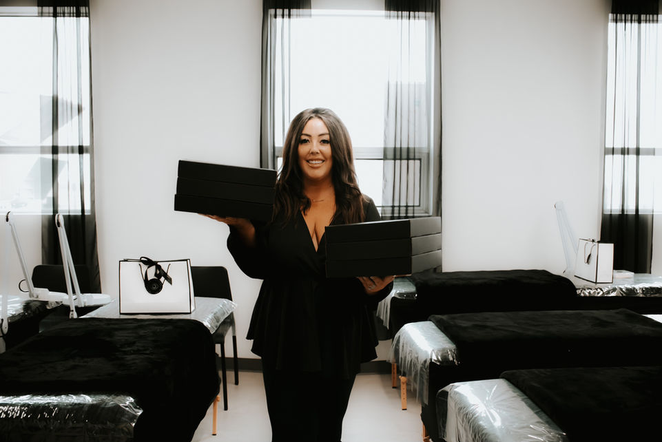 Kaitlin showcasing her products