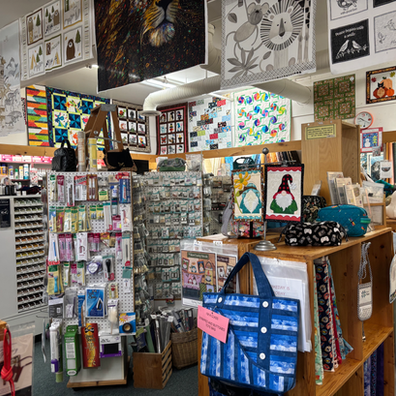 Colorful craft and sewing supply store interior