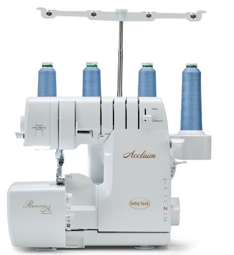 Artisan serger sewing machine with blue threads
