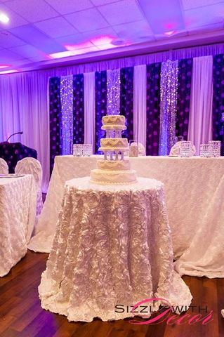 wedding venue with purple lights