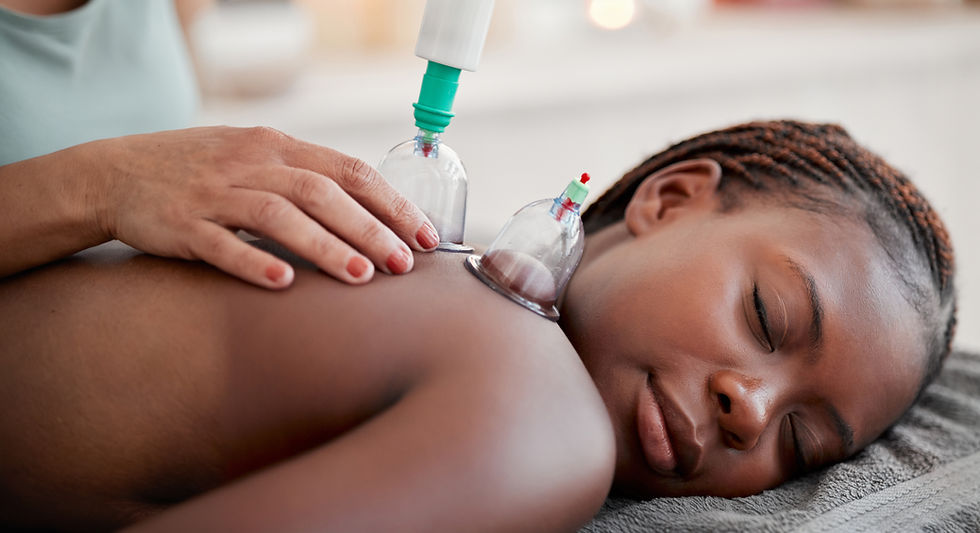 woman with a cupping massage
