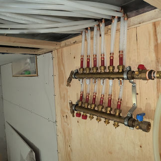 Before and after to clean up a manifold during a renovation