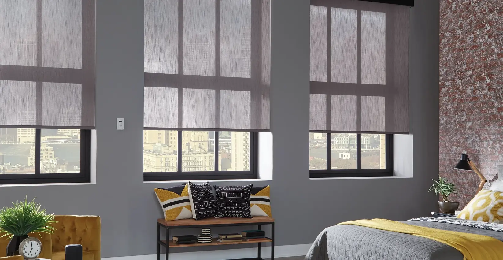 Grey blinds