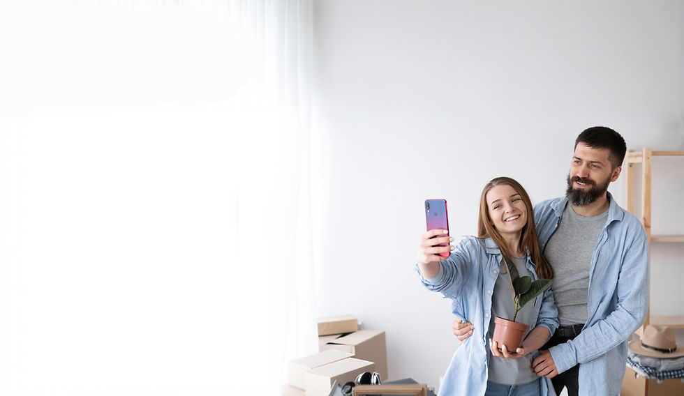 Happy family at home