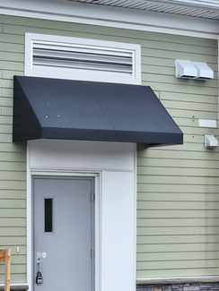 Black awning above a door
