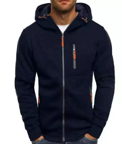 Miniatura: Men's Fleece Color Hoodie Zip Front Hooded Sweatshirt