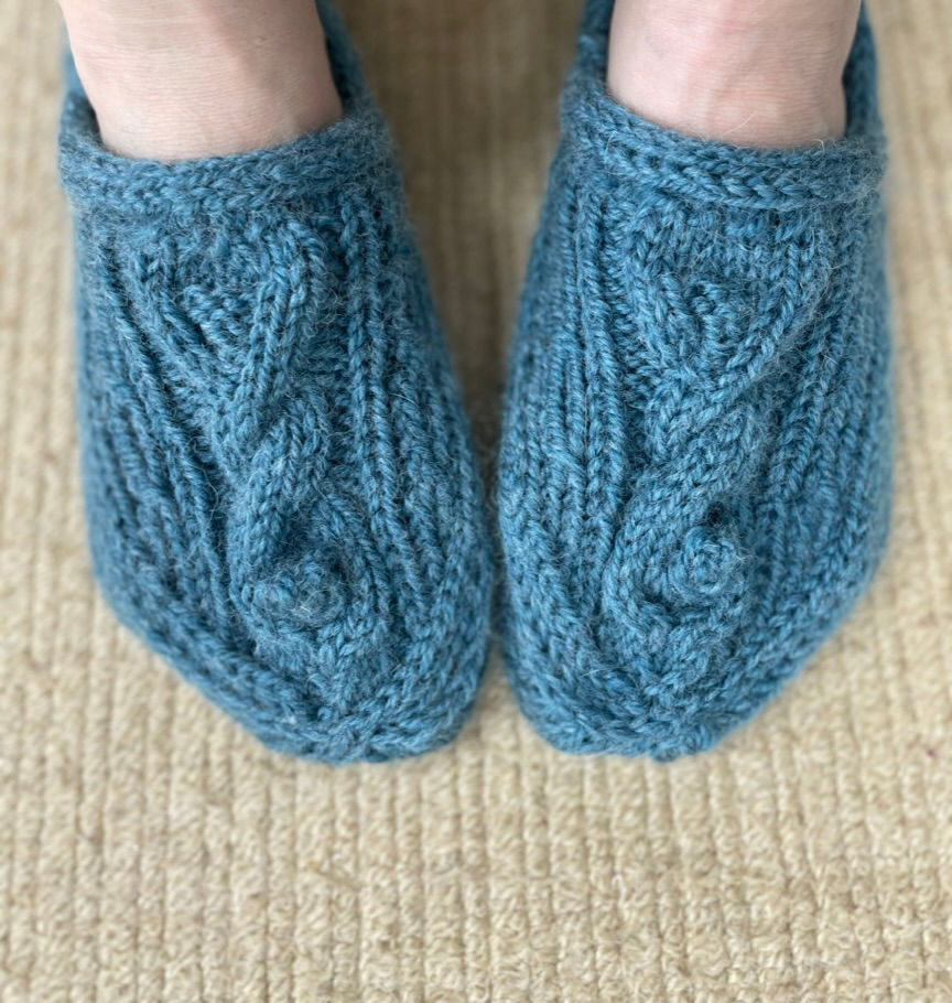 Thumbnail: Bunny Tail Slippers Pattern