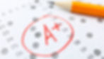 An A+ grade on a multiple choice answer sheet showing that no all children who are good academically are good at verbal reasoning.