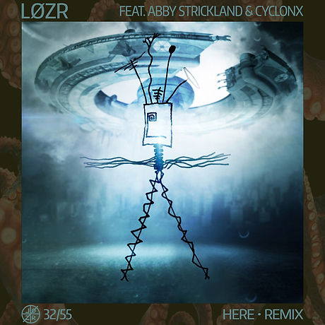 Single cover for LØZR's single ”Here (Remix)"