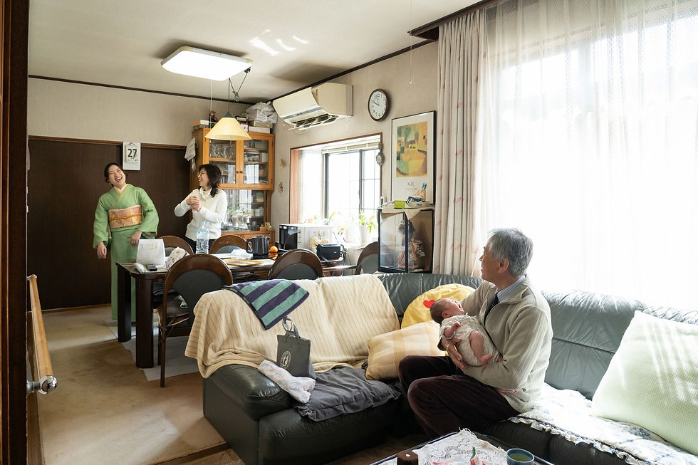 お宮参りの出張撮影 ご自宅での準備中の様子