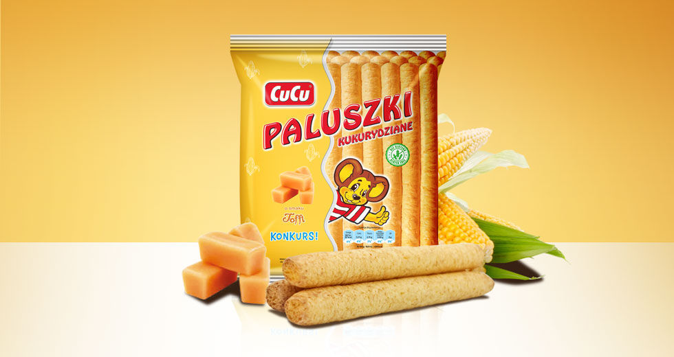 Miniatura: Paluszki kukurydziane o smaku toffi 100g