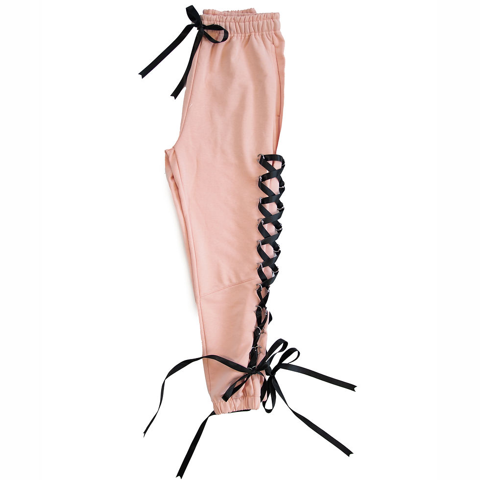 Thumbnail: Septum Cuffed Sweatpants Pink+Black