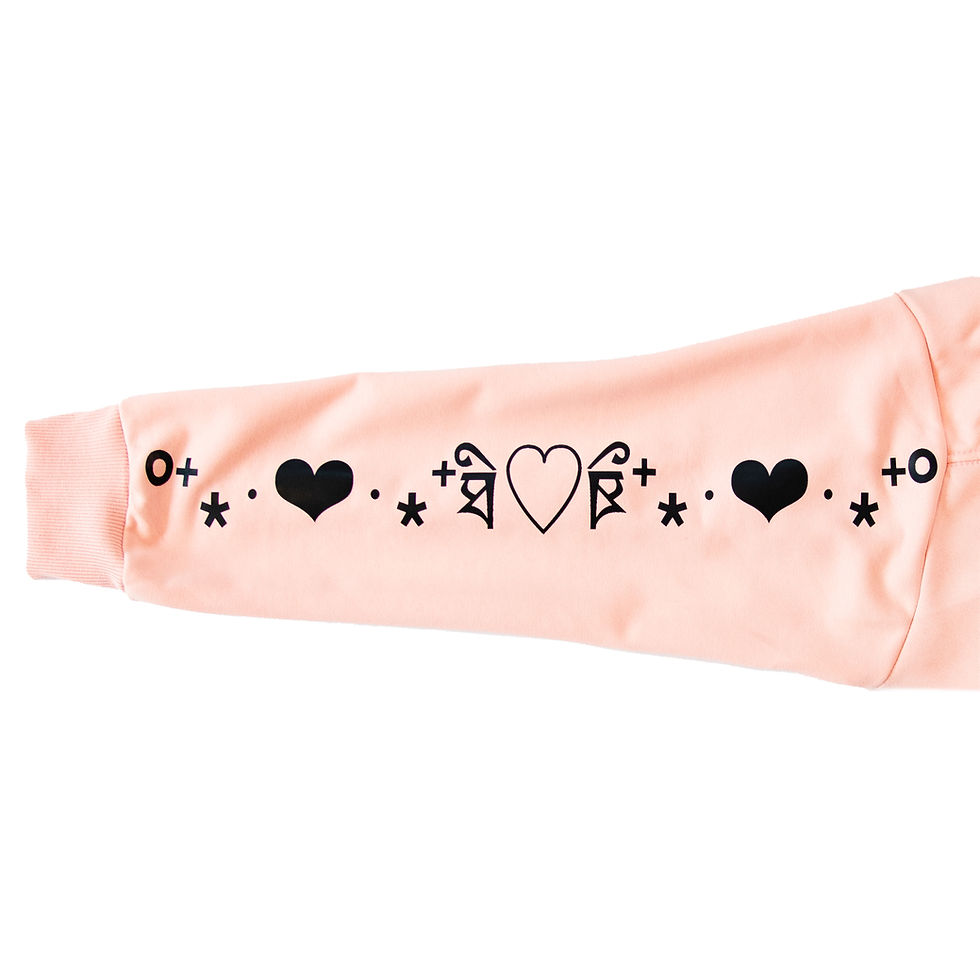 Thumbnail: Play Piercing back Kaomoji Hoodie Pink+Black