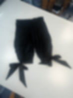 Thumbnail: Black Satin 3/4 Length Cargo Bloomer Shorts