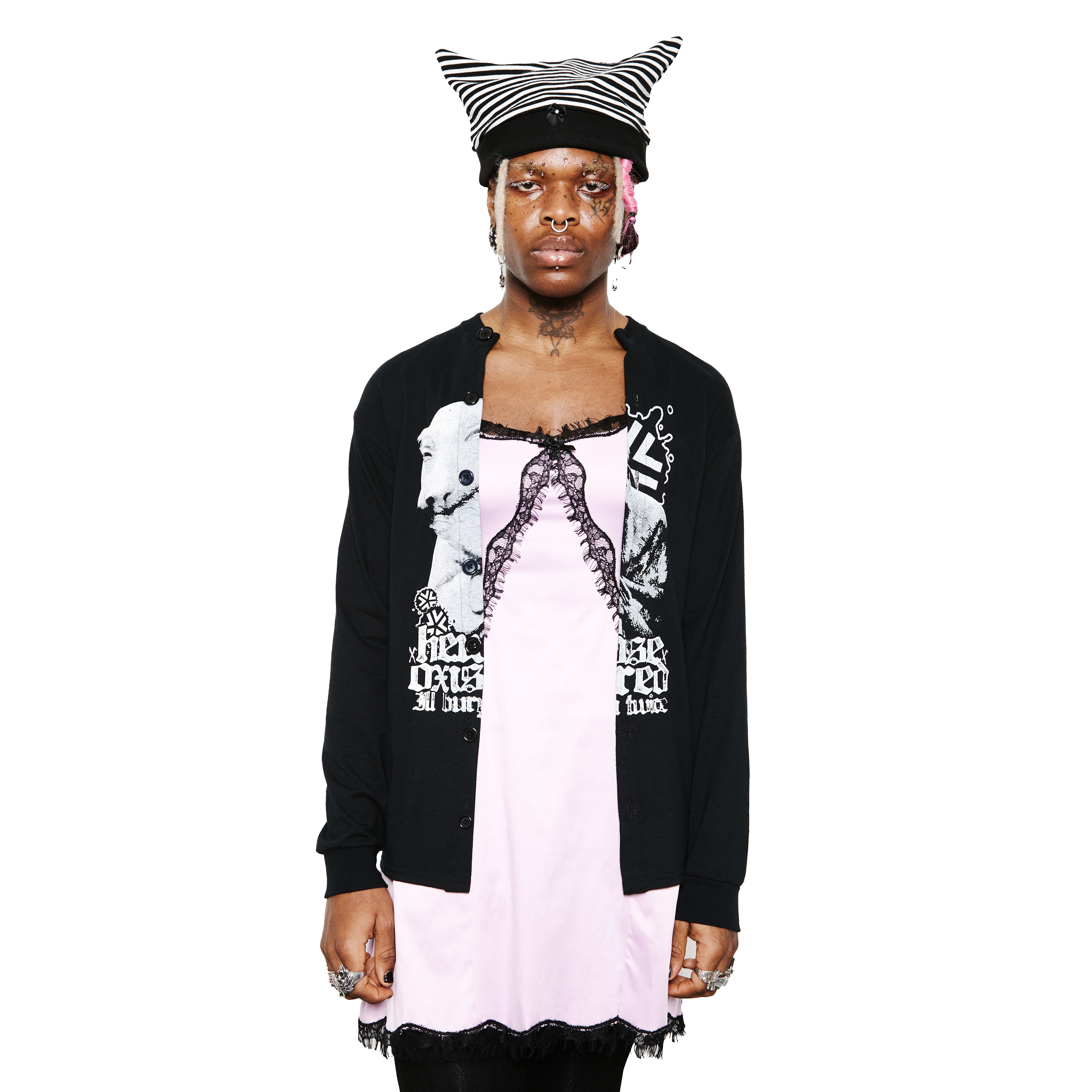 ♱ 666 Reworked Metal Tee Cardigan ♱