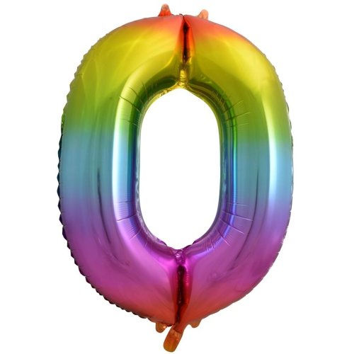 Rainbow Foil Number Balloons 0-9 (34"/86cm)