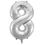 Thumbnail: Silver Number Foil Balloons 0-9 (34"/86cm)