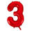 Thumbnail: Red Foil Number Balloons 0-9 (34"/86cm)