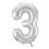 Thumbnail: Silver Number Foil Balloons 0-9 (34"/86cm)