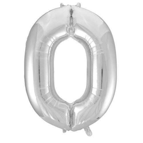 Silver Number Foil Balloons 0-9 (34"/86cm)
