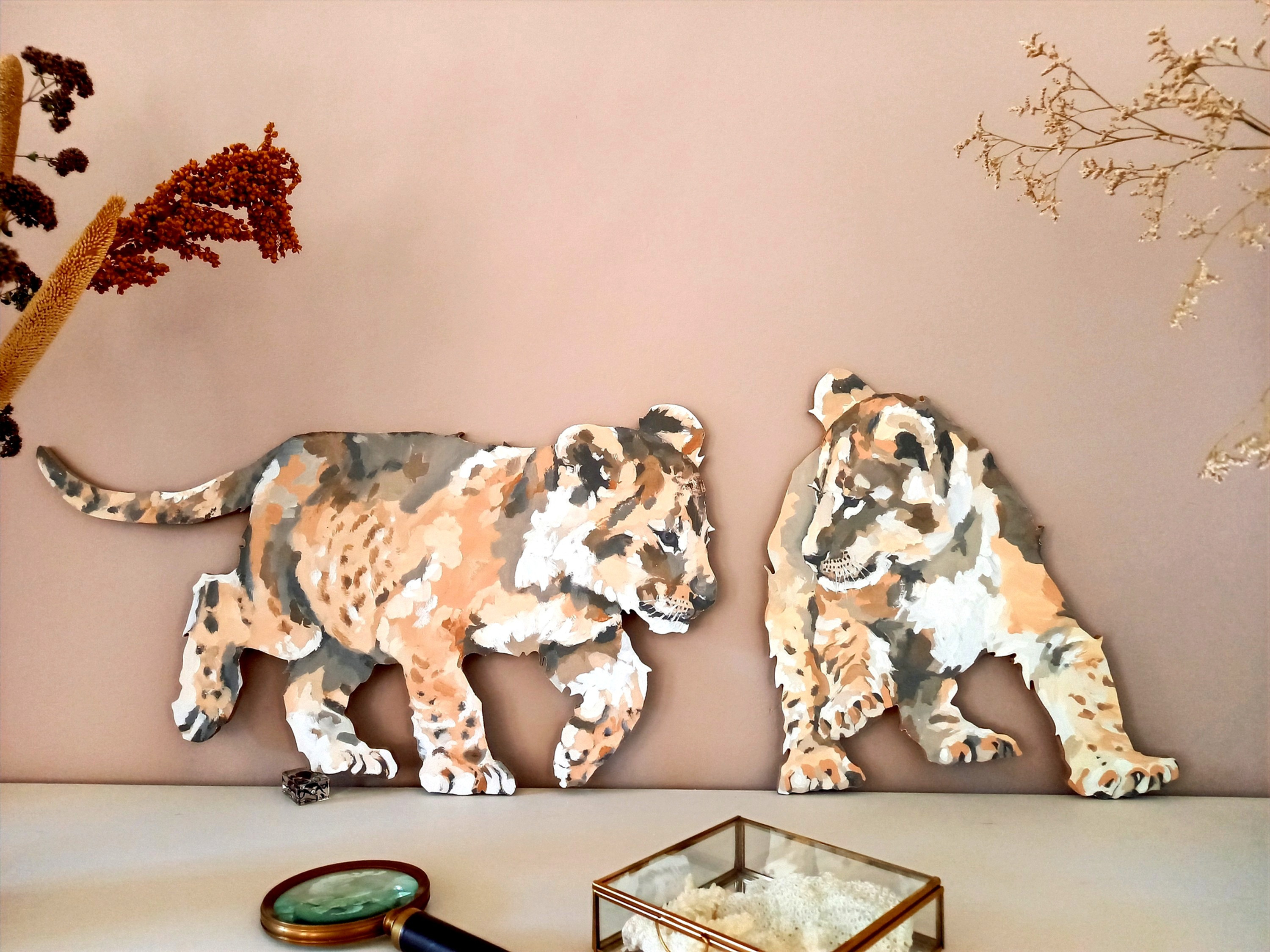 Duo de Lionceaux - Décoration murale