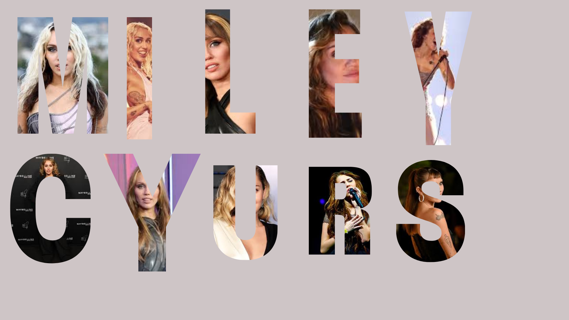 Miley Cyrus ( letters inside print)