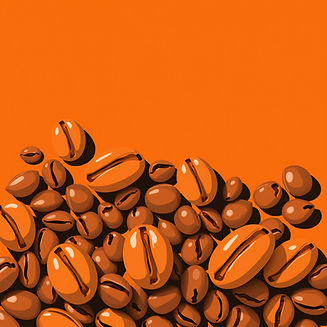create a background image with coffee beans that uses the burnt orange color #EF510D.jpg