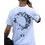 Thumbnail: Back view of Circle of Light T-Shirt with black angel wreath artwork and PL initials