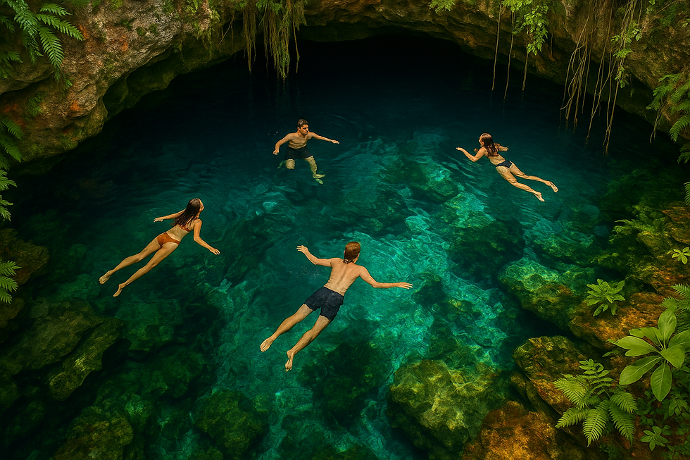 Swimming in a Cenote is one of the Draws of Tulum