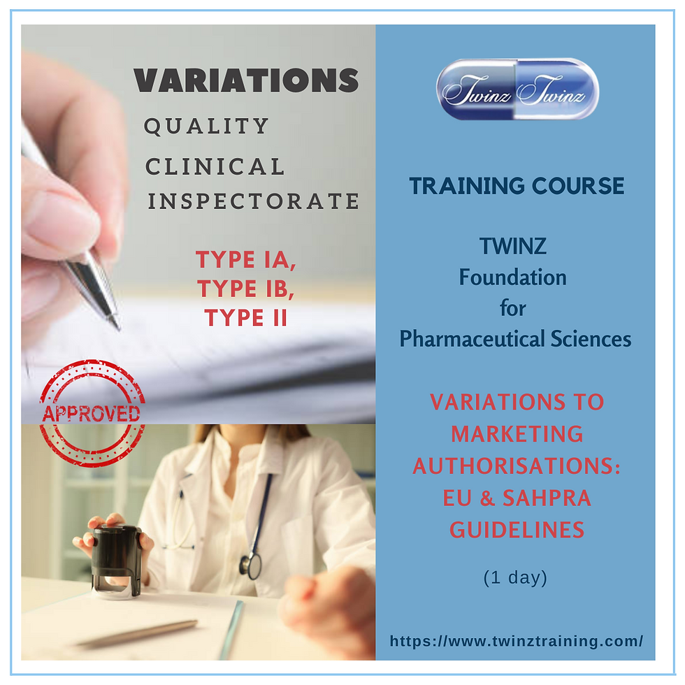 SAHPRA Requirements for Variations to marketing authorisations: EU & SAHPRA guidelines (1 Day) (1)