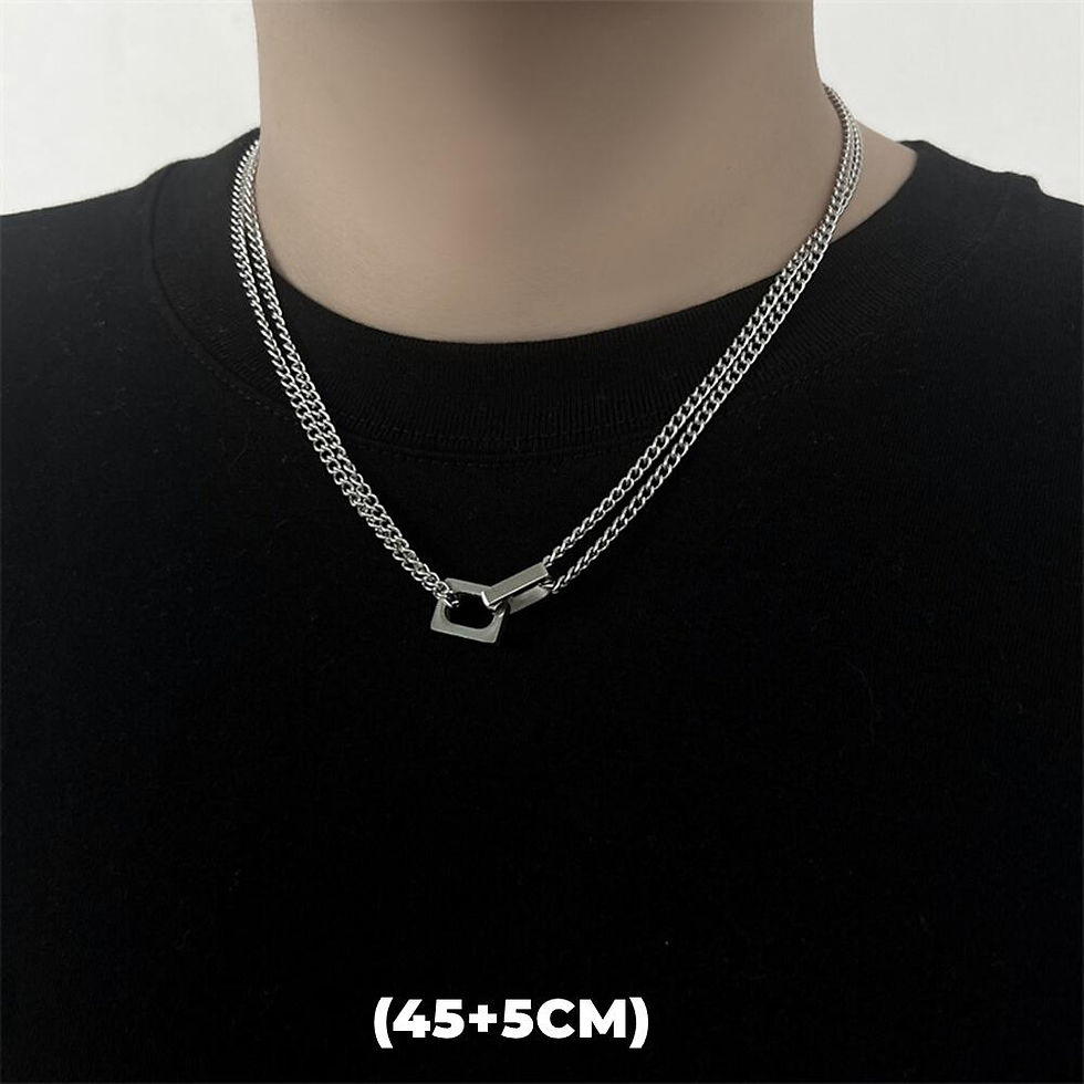 Miniatura: Colar estilo hip hop com design moderno em dupla camada, trazendo pingente