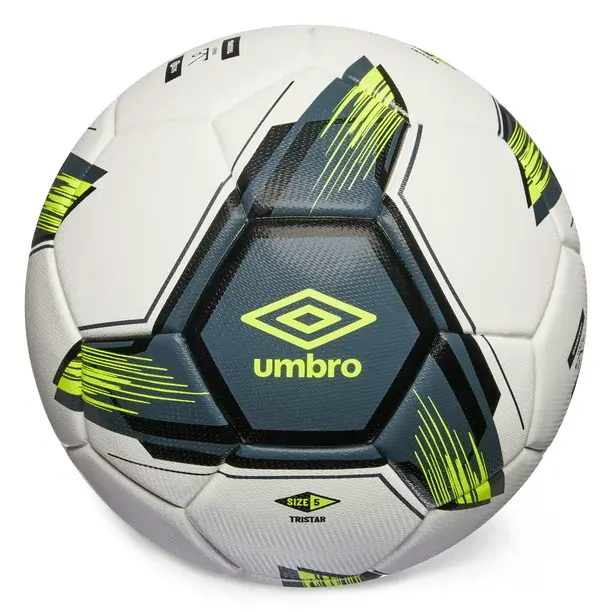 Umbro Tristar Size 4 Youth and Beginner Soccer Ball, White/Black/Yellow